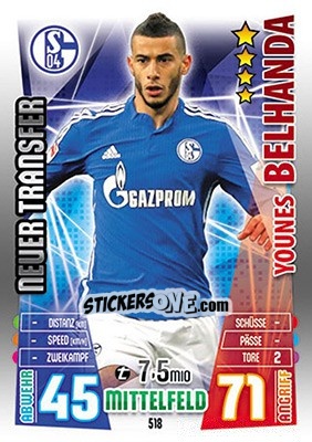 Figurina Younes Belhanda - German Fussball Bundesliga 2015-2016. Match Attax - Topps