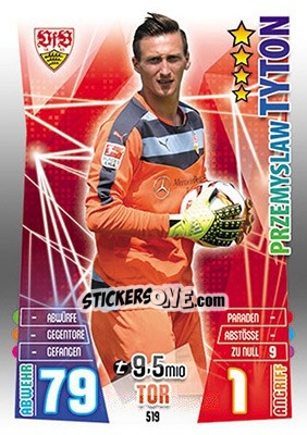 Figurina Przemyslaw Tyton - German Fussball Bundesliga 2015-2016. Match Attax - Topps