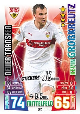Sticker Kevin Großkreutz - German Fussball Bundesliga 2015-2016. Match Attax - Topps