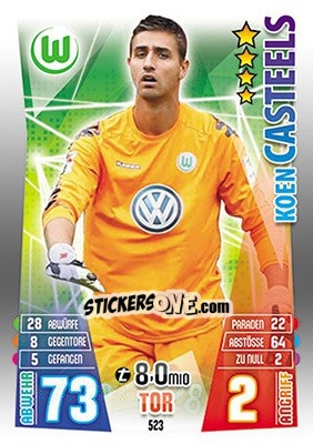 Sticker Koen Casteels - German Fussball Bundesliga 2015-2016. Match Attax - Topps