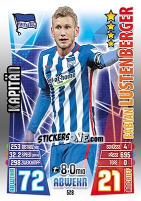 Sticker Fabian Lustenberger - German Fussball Bundesliga 2015-2016. Match Attax - Topps