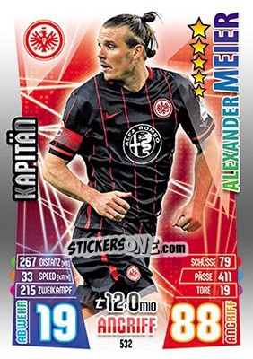 Cromo Alexander Meier - German Fussball Bundesliga 2015-2016. Match Attax - Topps