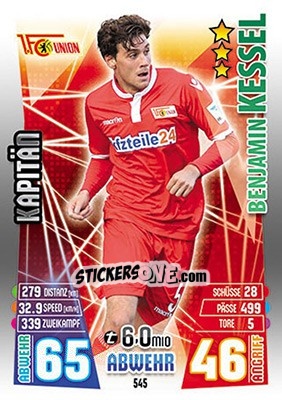 Sticker Benjamin Kessel - German Fussball Bundesliga 2015-2016. Match Attax - Topps