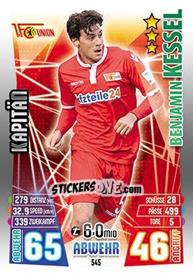 Figurina Benjamin Kessel - German Fussball Bundesliga 2015-2016. Match Attax - Topps