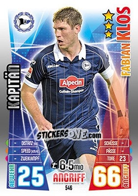 Figurina Fabian Klos - German Fussball Bundesliga 2015-2016. Match Attax - Topps