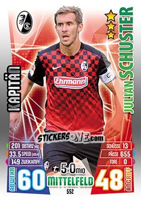 Figurina Julian Schuster - German Fussball Bundesliga 2015-2016. Match Attax - Topps