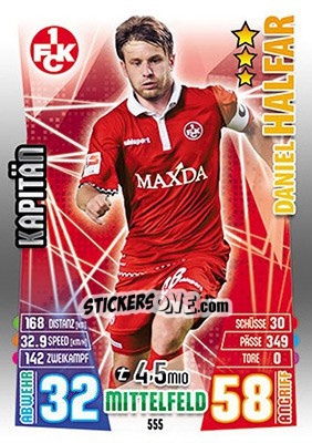 Sticker Daniel Halfar - German Fussball Bundesliga 2015-2016. Match Attax - Topps