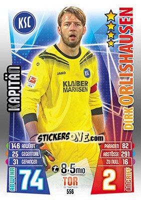 Figurina Dirk Orlishausen - German Fussball Bundesliga 2015-2016. Match Attax - Topps