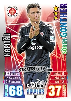 Cromo Sören Gonther - German Fussball Bundesliga 2015-2016. Match Attax - Topps