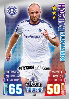 Sticker Konstantin Rausch - German Fussball Bundesliga 2015-2016. Match Attax - Topps