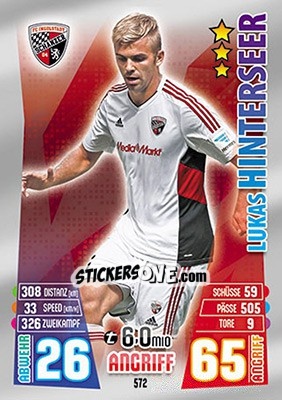 Cromo Lukas Hinterseer - German Fussball Bundesliga 2015-2016. Match Attax - Topps