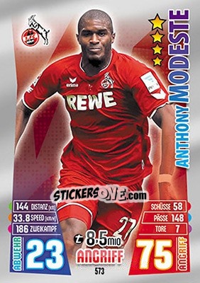 Sticker Anthony Modeste - German Fussball Bundesliga 2015-2016. Match Attax - Topps