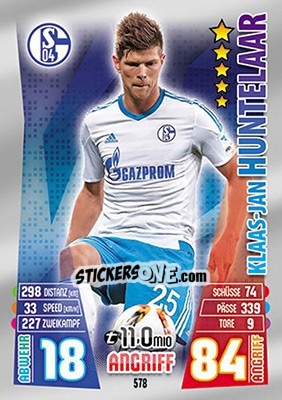 Sticker Klaas-Jan Huntelaar - German Fussball Bundesliga 2015-2016. Match Attax - Topps