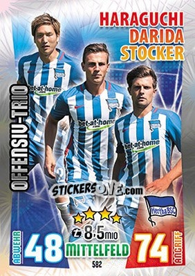 Sticker Haraguchi, Darida / Stocker - German Fussball Bundesliga 2015-2016. Match Attax - Topps