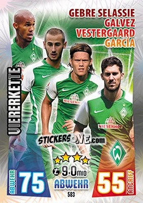 Sticker Gebre Selassie, Galvez, Vestergaard / S.Garcia - German Fussball Bundesliga 2015-2016. Match Attax - Topps