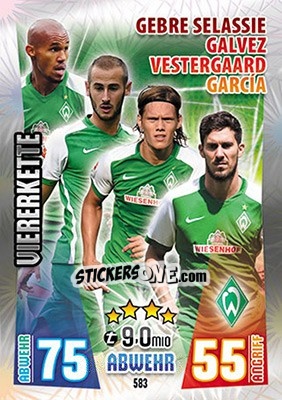 Cromo Gebre Selassie, Galvez, Vestergaard / S.Garcia - German Fussball Bundesliga 2015-2016. Match Attax - Topps