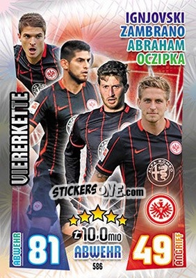 Sticker Ingjovski, Zambrano, Abraham / Oczipka - German Fussball Bundesliga 2015-2016. Match Attax - Topps
