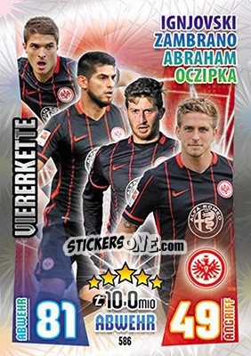 Figurina Ingjovski, Zambrano, Abraham / Oczipka - German Fussball Bundesliga 2015-2016. Match Attax - Topps