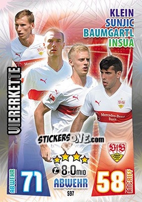 Sticker Klein, Sunjic, Baumgartl / Insua - German Fussball Bundesliga 2015-2016. Match Attax - Topps