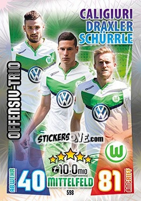 Cromo Caligiuri, Draxler / Schürrle - German Fussball Bundesliga 2015-2016. Match Attax - Topps