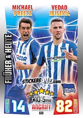 Figurina Michael Preetz / Vedad Ibisevic - German Fussball Bundesliga 2015-2016. Match Attax - Topps