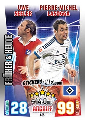 Sticker Uwe Seeler / Pierre-Michel Lasogga - German Fussball Bundesliga 2015-2016. Match Attax - Topps