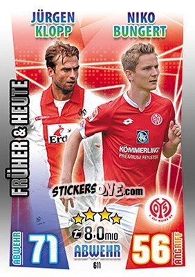 Sticker Jürgen Klopp / Niko Bungert - German Fussball Bundesliga 2015-2016. Match Attax - Topps