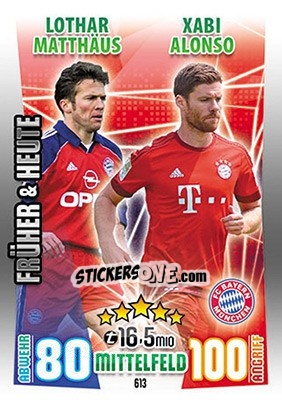 Sticker Lothar Matthäus / Xabi Alonso - German Fussball Bundesliga 2015-2016. Match Attax - Topps