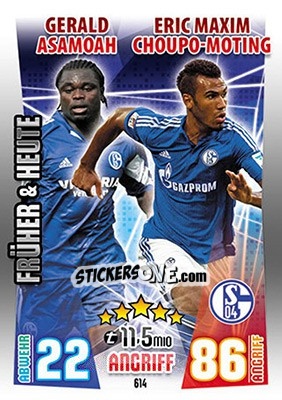 Sticker Gerald Asamoah / Eric Maxim Choupo-Moting - German Fussball Bundesliga 2015-2016. Match Attax - Topps