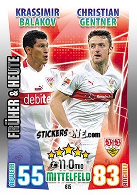 Figurina Krassimir Balakov / Christian Gentner - German Fussball Bundesliga 2015-2016. Match Attax - Topps