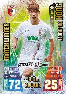 Sticker Jeong-Ho Hong - German Fussball Bundesliga 2015-2016. Match Attax - Topps