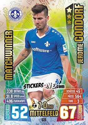 Figurina Jérôme Gondorf - German Fussball Bundesliga 2015-2016. Match Attax - Topps