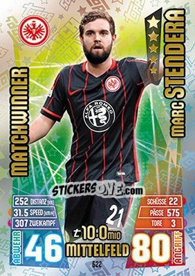 Cromo Marc Stendera - German Fussball Bundesliga 2015-2016. Match Attax - Topps