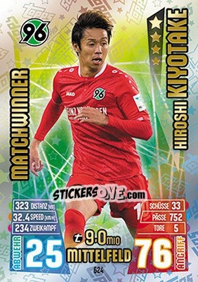 Cromo Hiroshi Kiyotake - German Fussball Bundesliga 2015-2016. Match Attax - Topps