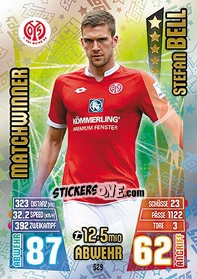 Sticker Stefan Bell - German Fussball Bundesliga 2015-2016. Match Attax - Topps