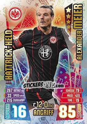 Sticker Alexander Meier - German Fussball Bundesliga 2015-2016. Match Attax - Topps