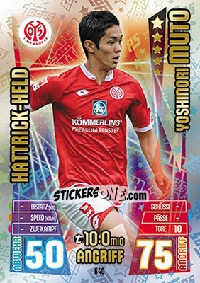 Figurina Yoshinori Mutō - German Fussball Bundesliga 2015-2016. Match Attax - Topps