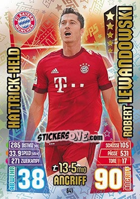 Figurina Robert Lewandowski - German Fussball Bundesliga 2015-2016. Match Attax - Topps