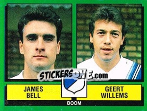 Sticker James Bell / Geert Willems - Football Belgium 1988-1989 - Panini