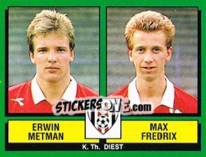 Sticker Erwin Metman / Max Fredrix - Football Belgium 1988-1989 - Panini