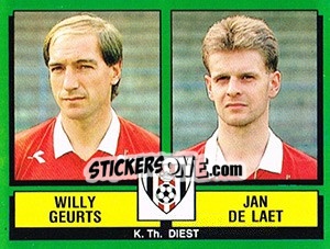 Sticker Willy Geurts / Jan De Laet - Football Belgium 1988-1989 n. 374 - Panini