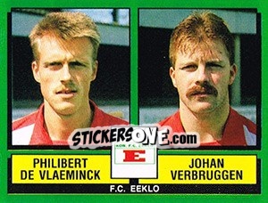 Sticker Philibert De Vlaeminck / Johan Verbruggen - Football Belgium 1988-1989 - Panini