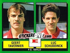 Cromo Geert Tavernier / Luc Schuddinck - Football Belgium 1988-1989 n. 379 - Panini