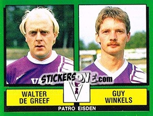 Sticker Walter De Greef / Guy Winkels - Football Belgium 1988-1989 n. 384 - Panini