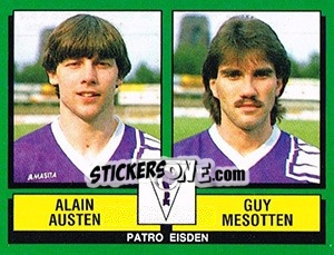 Figurina Alain Austen / Guy Mesotten - Football Belgium 1988-1989 n. 385 - Panini