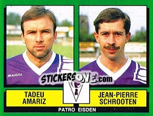 Sticker Tadeu Amariz / Jean-Pierre Schrooten - Football Belgium 1988-1989 n. 386 - Panini