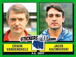 Sticker Erwin Vandendaele / Jacek Kazimierski - Football Belgium 1988-1989 n. 393 - Panini