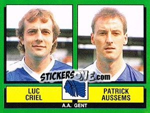 Sticker Luc Criel / Patrick Aussems - Football Belgium 1988-1989 n. 395 - Panini