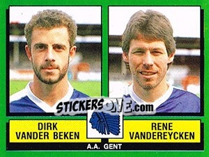 Sticker Dirk Vander Beken / Rene Vandereycken - Football Belgium 1988-1989 n. 396 - Panini
