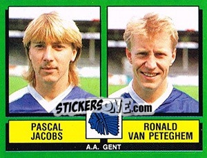 Cromo Pascal Jacobs / Ronald Van Peteghem - Football Belgium 1988-1989 - Panini